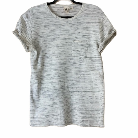 Anthropologie Three Feathers Grey Short Sleeve Tee - Picture 1 of 10